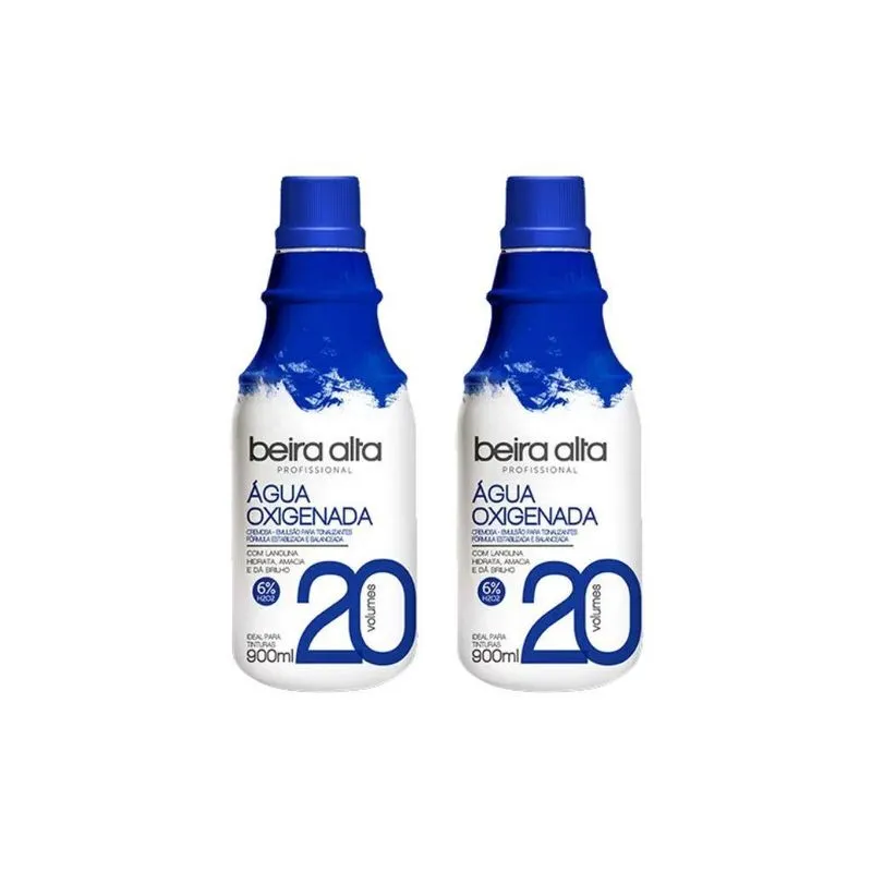Agua Oxigenada Beira Alta 900ml 20 Volumes - Kit Com 2un