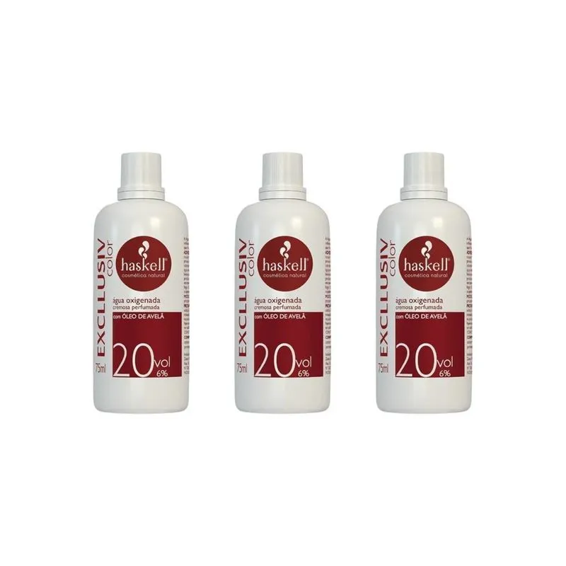 Agua Oxigenada Haskell 75ml 20 Volumes-kit C/3un