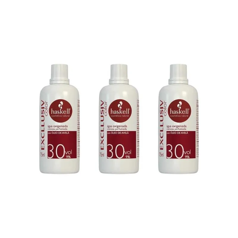 Agua Oxigenada Haskell 75ml 30 Volumes-kit C/3un