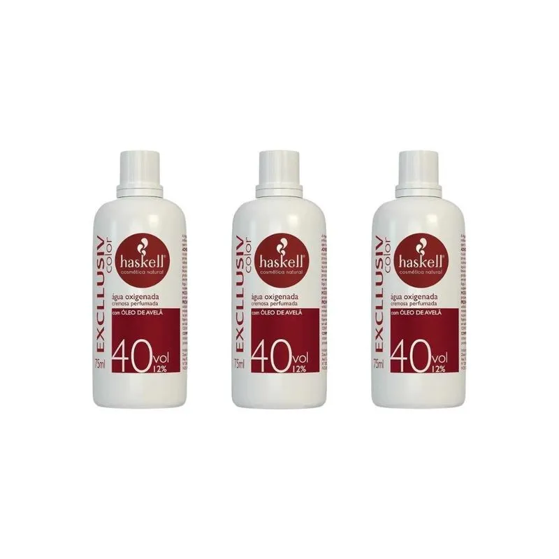 Agua Oxigenada Haskell 75ml 40 Volumes-kit C/3un