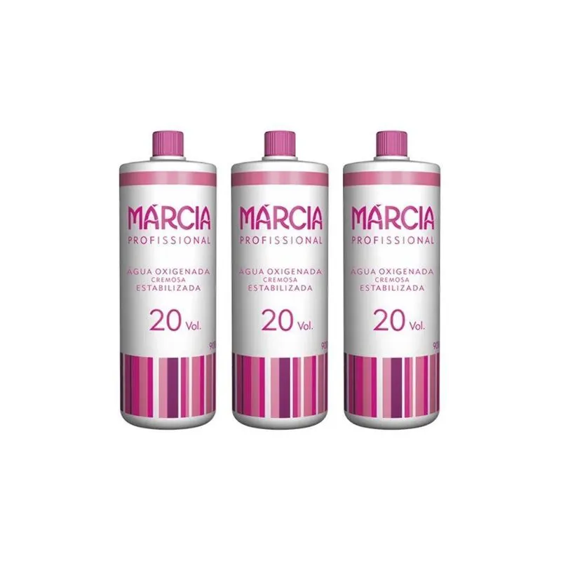 Água Oxigenada Marcia 900ml 20 Volumes Cremosa - Kit Com 3un
