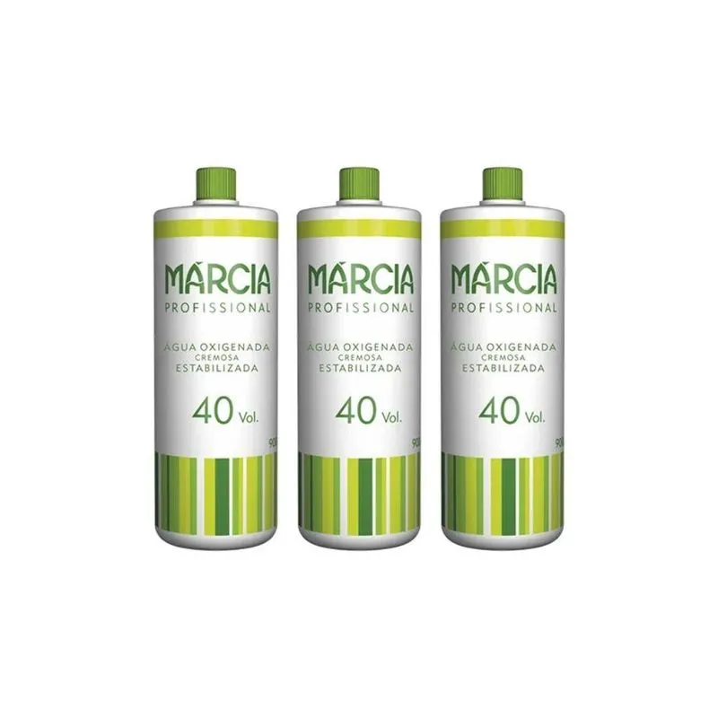 Água Oxigenada Marcia 900ml 40 Volumes Cremosa - Kit Com 3un