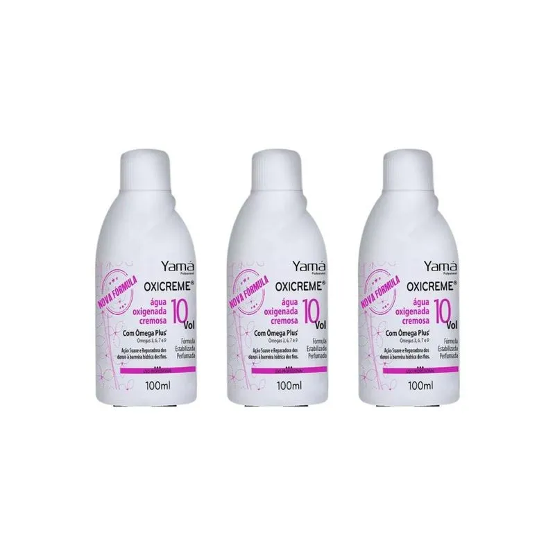 Agua Oxigenada Yama 100ml 10 Volumes - Kit Com 3un