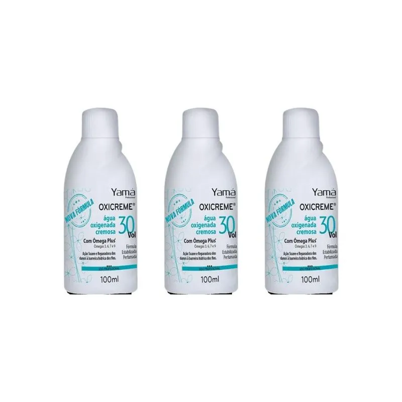 Agua Oxigenada Yama 100ml 30 Volumes - Kit Com 3un