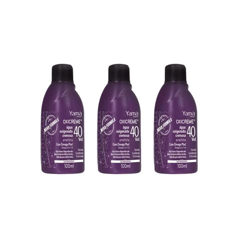 Agua Oxigenada Yama 100ml Ametista 40 Volumes - Kit Com 3un