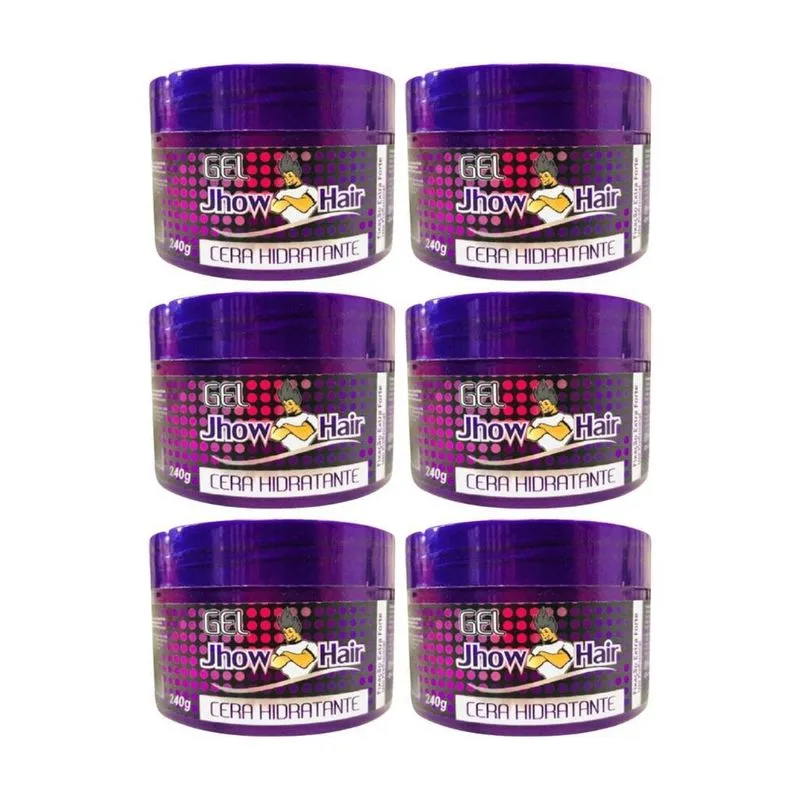 Gel Cera Jhow Hair Hidratante 240G - Kit Com 6Un