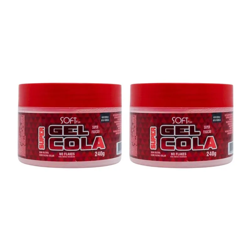 Gel Cola Fixador Softfix Super 240g - Kit c/ 2un