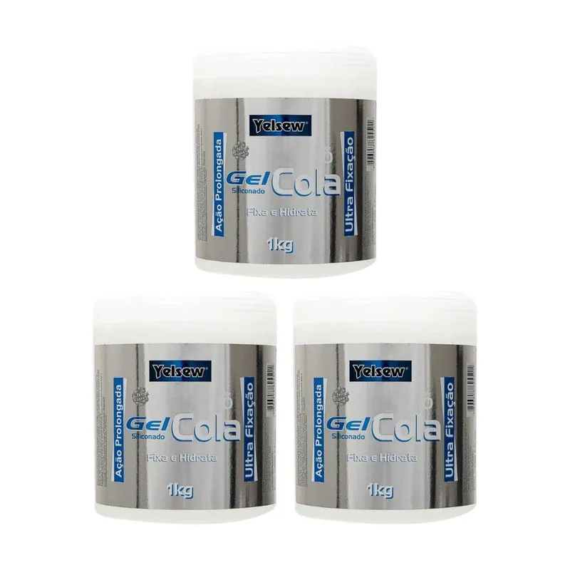 Gel Cola Fixador Yelsew 1000g - Kit c/ 3un