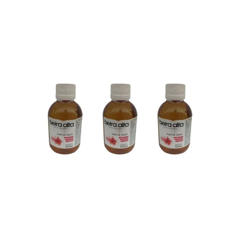 Base Unhas Beira Alta 120ml Óleo De Cravo - Kit Com 3un