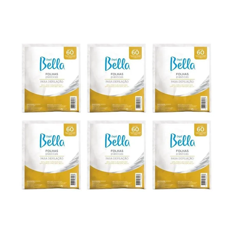 Depil Bella Folhas Plasticas Depilaçao 60 Folhas - Kit C/6un