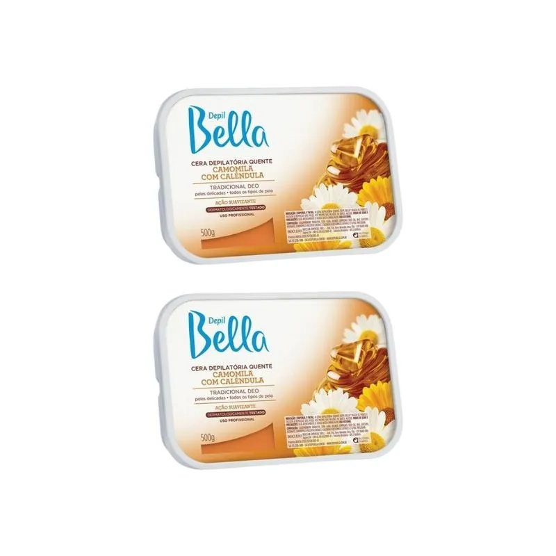 Depilatorio Depil Bella Cera 500g Camomila - Kit c/ 2un