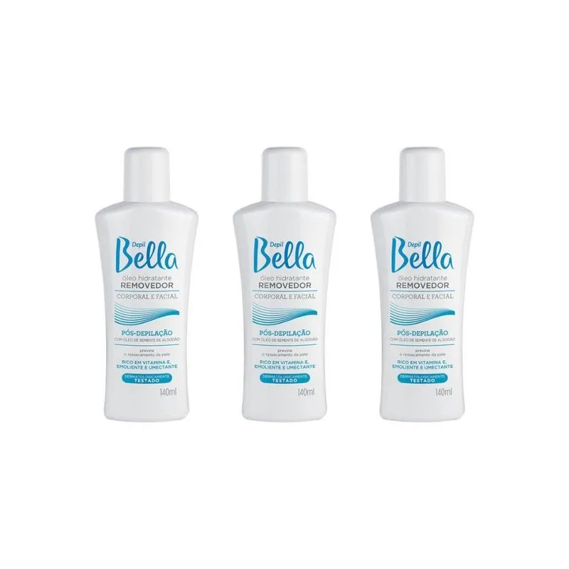 Depilatorio Depil Bella Oleo Removedor 140Ml - Kit Com 3Un