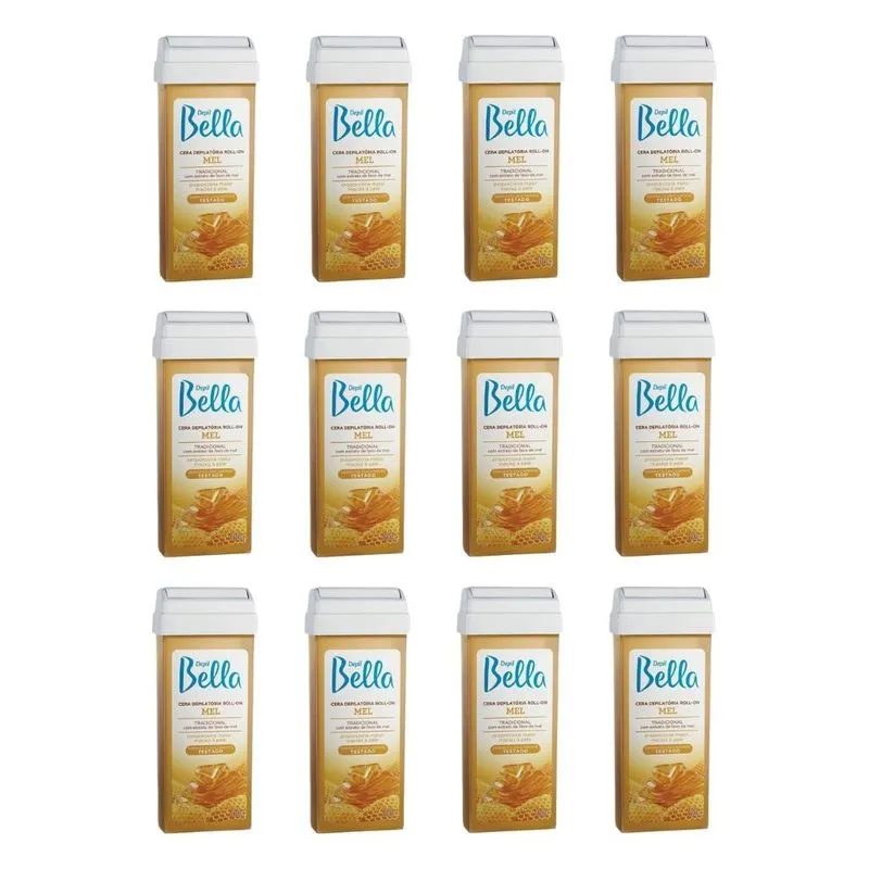 Depilatorio Depil Bella Roll-On Mel 100G - Kit Com 12Un