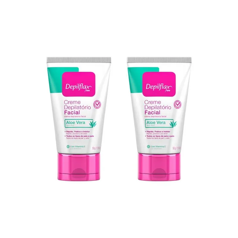 Depilatorio Depilflax Creme Facial 50g - Kit c/ 2un