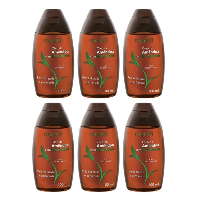 Oleo Corporal Muriel 100ml Amendoas Com Erva Doce- Kit C/6un