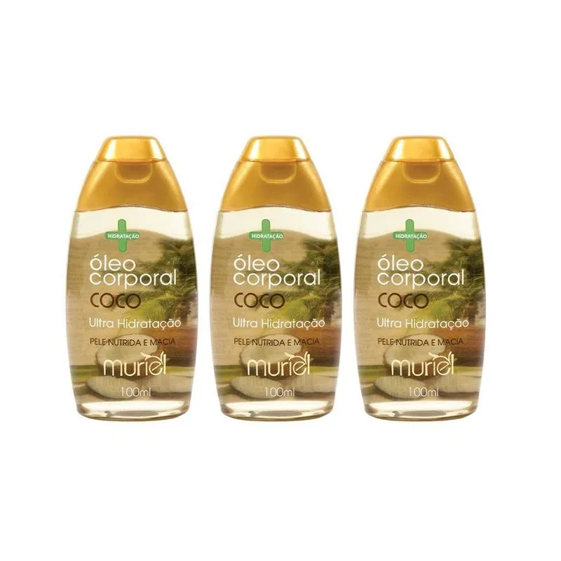 Oleo Corporal Muriel 100ml Coco - Kit Com 3un