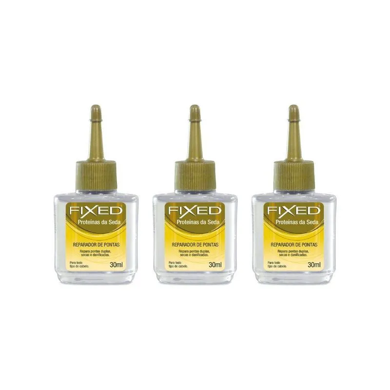 Reparador De Pontas Fixed Proteinas Da Seda 30Ml-Kit C/3Un