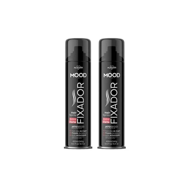 Hair Spray Fixador Mood Extra Forte 400ml - Kit c/ 2un