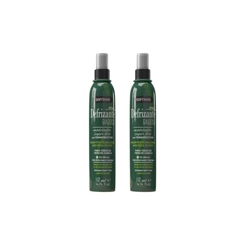 Defrizante Soft Hair 140ml Spray Babosa - Kit Com 2un