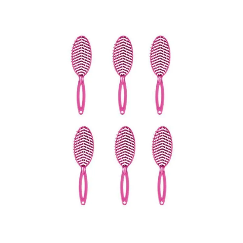 Escova De Cabelo Darma 302 Rigida Oval Desemb - Kit Com 6un