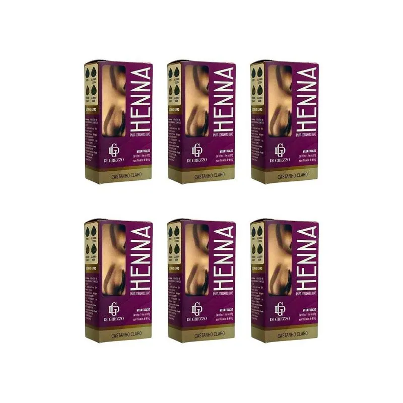 Henna Para Sobrançelhas Digrezzo 1,5g Cast Claro-kit C/6un