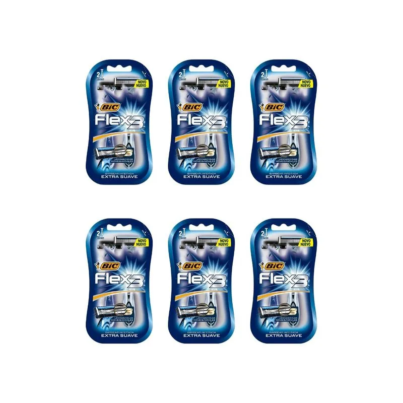 Aparelho de Barbear Bic Flex 3 Com 2Un-Kit C/6un