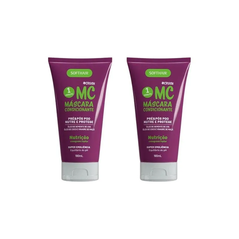 Mascara Condicionante Soft Hair 190ml Nutritiva-kit C/2un