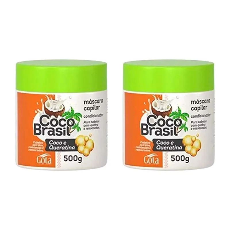 Mascara Gota Dourada 500g Coco E Queratina-kit C/2un
