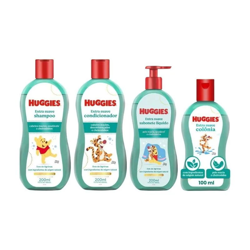 Shampoo Huggies 200ml+cond Huggies+sabonete Liquido+colonia