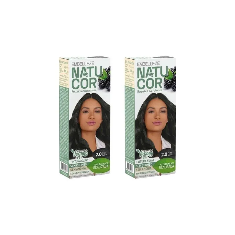 Coloraçao Natucor Kit 2.0 Preto Suave-C/2Un