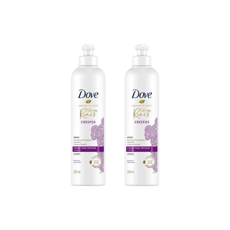 Creme Para Pentear Dove 355Ml Crespo Texturas Reais - Kit2Un
