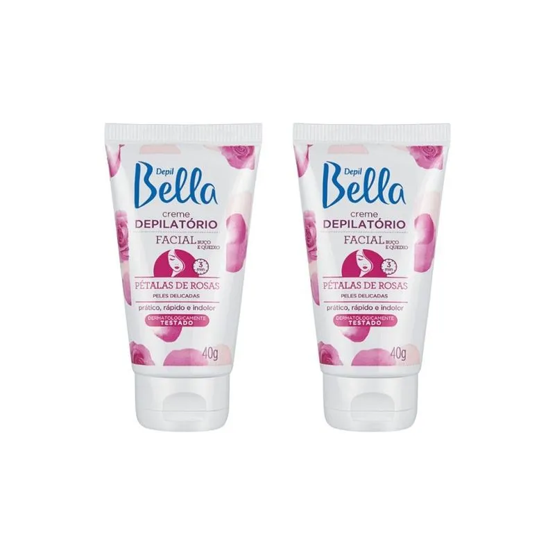 Creme Depilatorio Depil Bella Facial Petala De Rosas 40g-2un