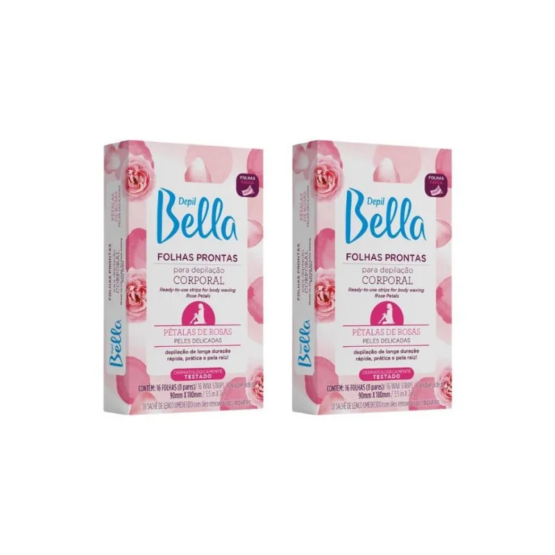 Depilatorio Depil Bella 16 Folhas Prontas Corp Peta Rosa-2un