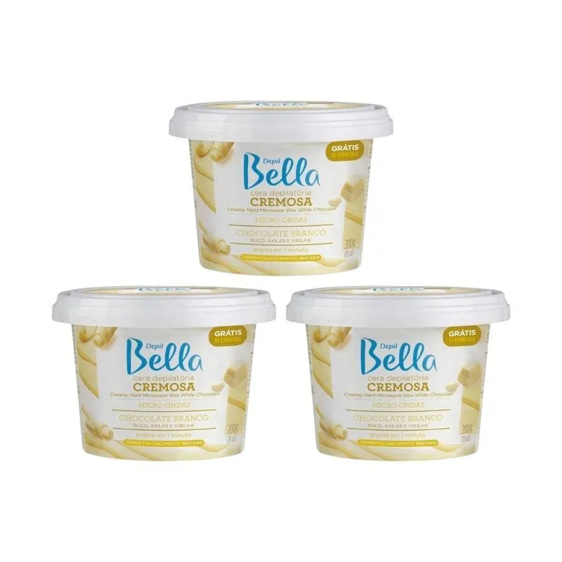 Depilatorio Depil Bella Cera 200g Micro Chocolate Branco-3un