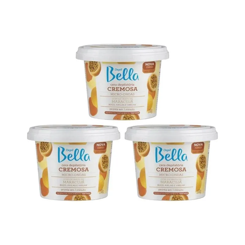 Depilatorio Depil Bella Cera 200g Micro Maracuja - Kit C/3un