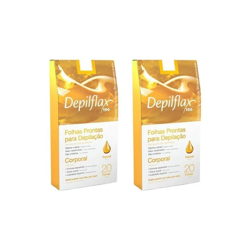 Depilatorio Depilflax 20 Folhas Prontas Corporal Natural-2un