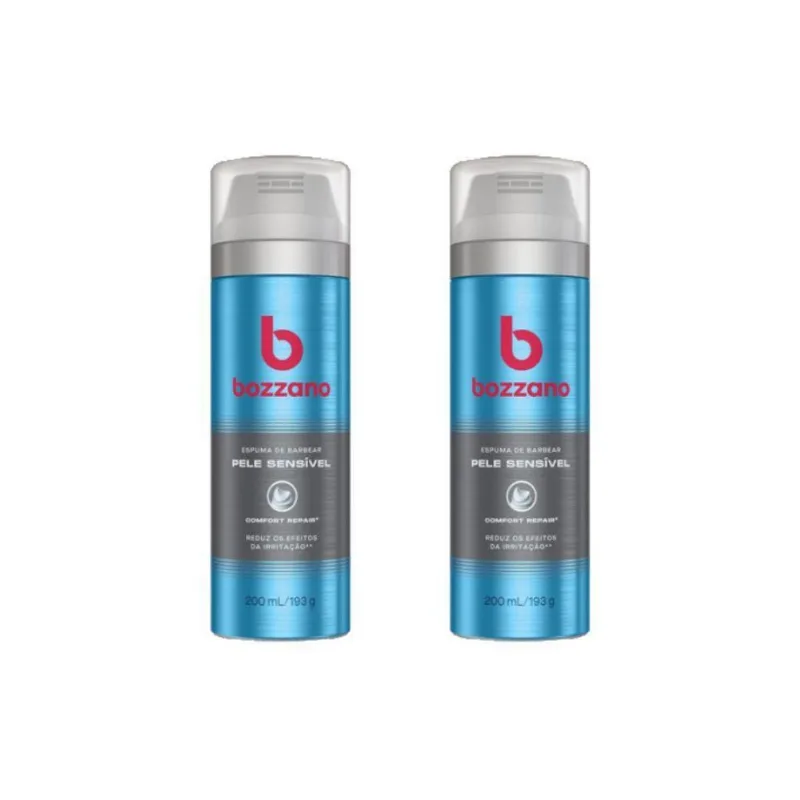 Espuma De Barbear Bozzano Sensive 200ml - Kit Com 2un