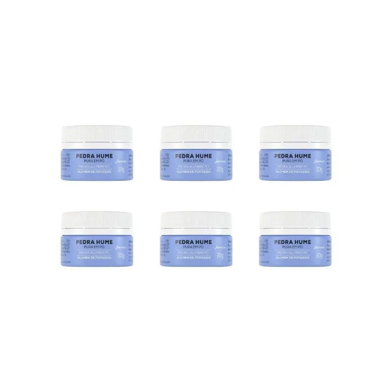 Pedra Hume Farmax Pura Em Po 20g-kit C/6un