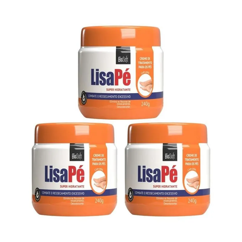 Creme Para Os Pés Bio Soft Lisa Pé 240G - Kit Com 3Un