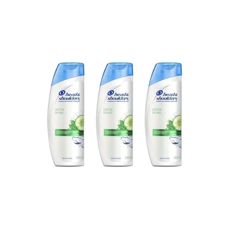 Shampoo Head &amp; Shoulders 200ml Detox Raiz-kit C/3un