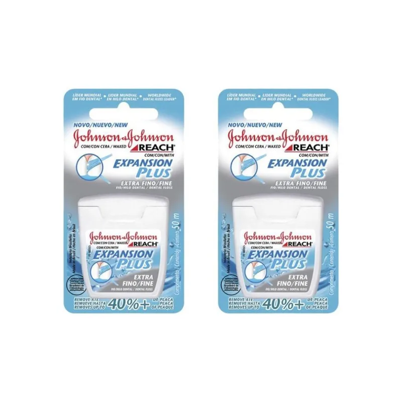 Fio Dental Johnsons Reach 50m Extra Fino - Kit Com 2un