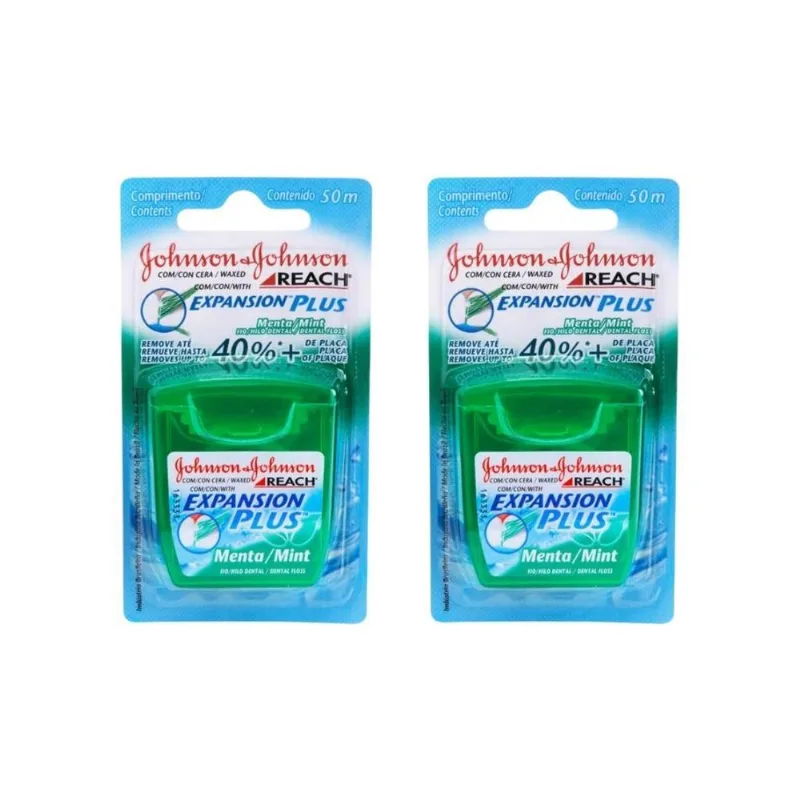 Fio Dental Johnsons Reach 50m Menta - Kit Com 2un