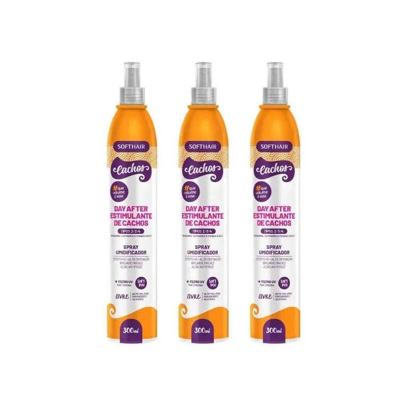 Spray Day After Soft Hair 300Ml Estim. Cachos - Kit Com 3Un