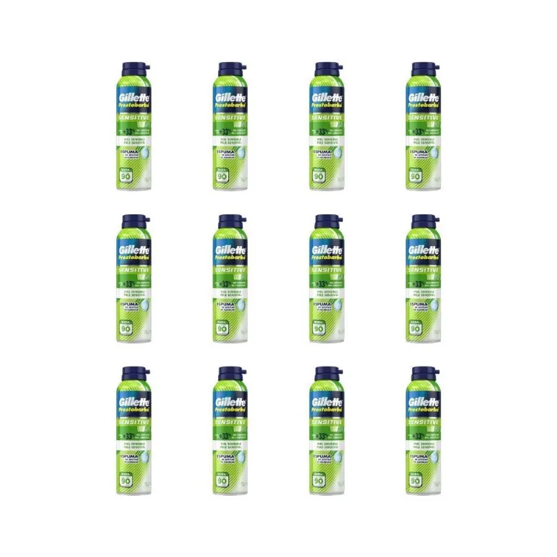 Espuma De Barbear Gillette Prestobarba 150g Sensivel-kit12un