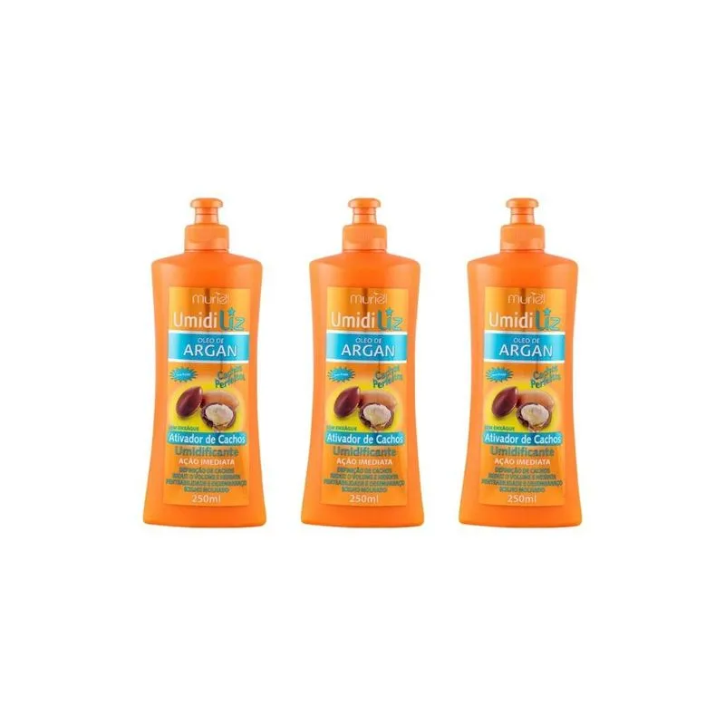 Umidificante Muriel Umidiliz Argan 250ml-kit C/3un