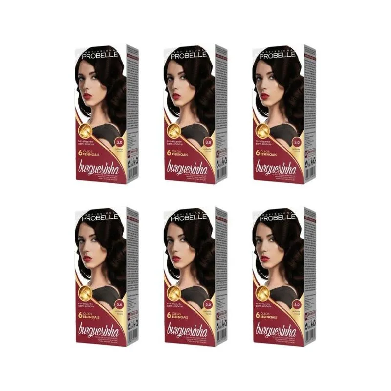 Coloraçao Probelle Burguesinha 3.0 Castanho Escuro-kit C/6un