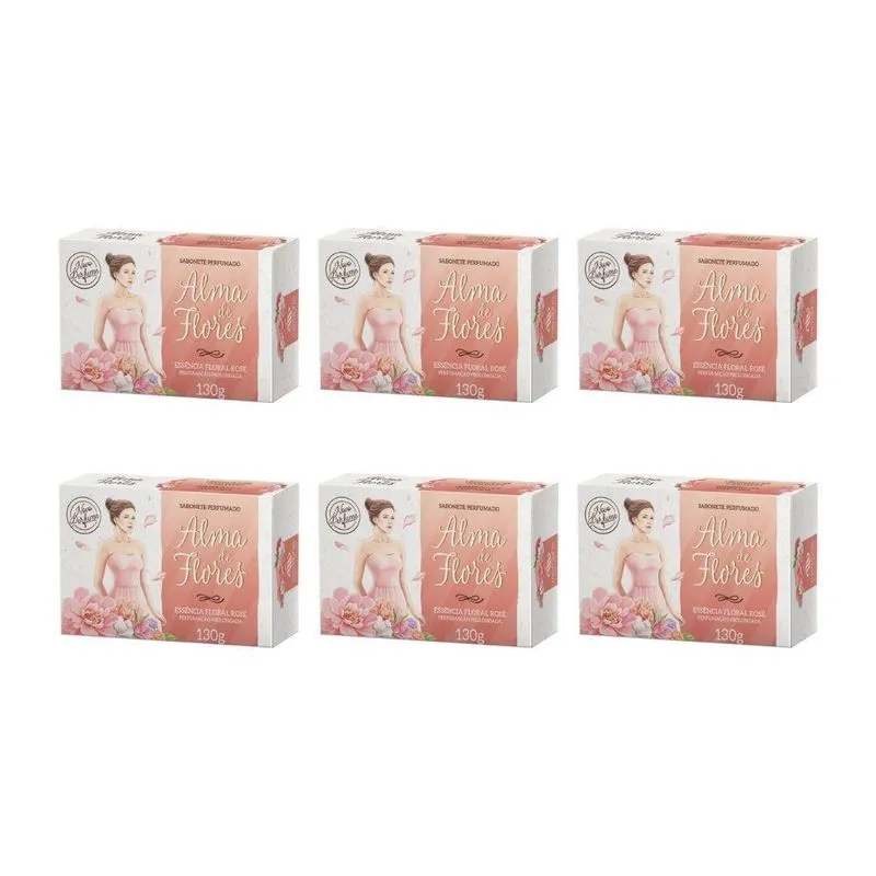 Sabonete Alma De Flores 130g Floral Rose-kit C/6un