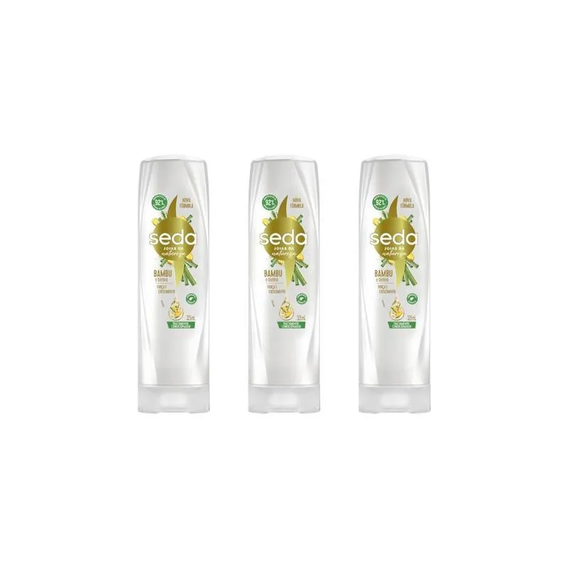 Condicionador Seda 325Ml Bambu + Biotina Força Cresc-Kit C/3Un