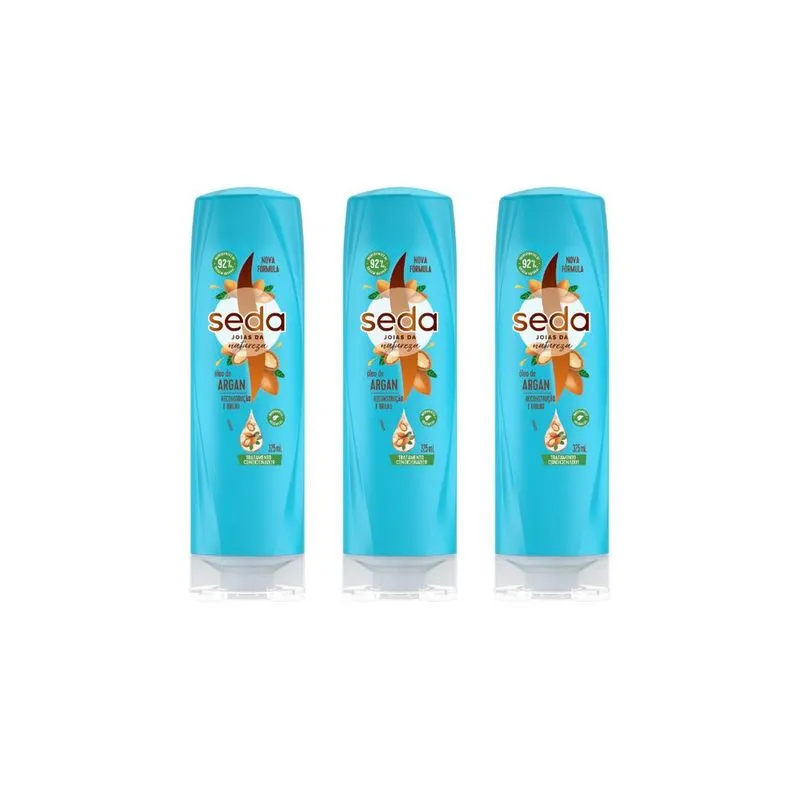 Condicionador Seda 325ml Oleo de Argan - Kit c/ 3un