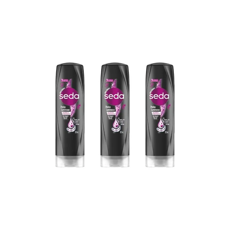 Condicionador Seda 325ml Pretos Luminosos-Kit C/3un